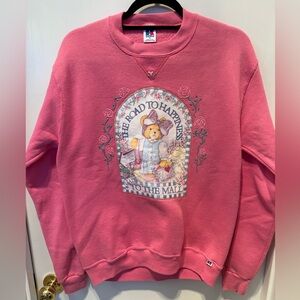 Vintage Pink Graphic Women's Russell Athletic Crew Neck Sweater